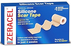 ZERACEL Silicone Scar Tape for Women- Reusable Medical-Grade Scar Strips for C-Section Surgery, Breast, Acne, and Keloid Scars - Invisible, Soft, Long Roll 4cm x 150cm