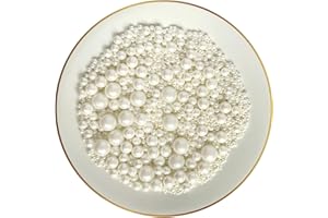 Miss Bakery's House® Perle di zucchero commestibili - bianco perlato - 120 g - decorazione di torte, dessert, cupcakes - mix di confettini di madreperla