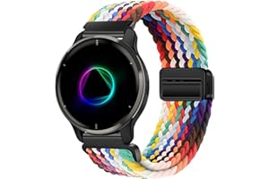 Issinlky Nylon Geflochtenes Armband für Garmin Venu 2 Plus, 20mm elastisches Armband für Garmin Vivoactive 5/Garmin Venu Sq/Venu Sq 2/Vivoactive 3/Garmin Venu/Vivomove HR/Forerunner 55 245 645