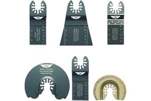 6 x TopsTools FAKA6 rápido ajuste mezcla omóplatos para Dewalt, Stanley, Black y Decker, Bosch, Fein MultiMaster, Multitalent, Makita, Milwaukee, Einhell, Ergotools, Hitachi, Parkside, Ryobi, Worx, Workzone accesorios multiusos