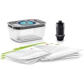 Bosch MSZV6FS1 vakumlu saklama seti, vakum pompası, 1,0 l Tritan vakumlu saklama kabı, 3 vakumlu saklama torbası (1,2 l ve 3,