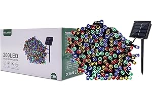 SOLMIRA Luces Solares LED de Exterior, 200 LEDs de Colores, 22M, 8 Modos, Certificado CE y RoHS
