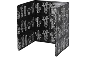 BUACHOIS Grease Splatter Guard,Anti Splatter Guard Oil Splatter Screen Board Splatter Guard for Frying Aluminum Foil Oil Block Barrier for Kitchen Restaurant Frying Stove (Black Cactus)