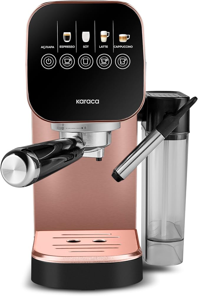 Karaca MyCaffe Barista S20 Entegre Süt Hazneli Otomatik Espresso ve Latte Makinesi Copper 900 ml 1360W