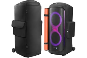 OURHZTB Étui pour haut-parleur compatible avec enceinte portable JBL PartyBox 710, sac de rangement souple avec poches pour chargeur, microphones et accessoires (pour JBL PartyBox 710)