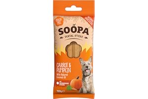 Soopa Pumpkin and Carrot Dental Sticks Dog Treat, 100 g