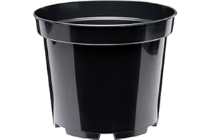‎GARRONDA Garronda Blumentopf Kunststoff Pflanztopf rund Kräutertopf Anzuchttöpfe Blumentopf Schwarz für Innen und Aussen 13cm GD-0025 (Schwarz, ⌀ 13cm H 10,4cm)