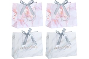 JINCHIDA 4pcs Gift Bags With Silk Bow Ribbon Luxury Paper Party Gift Bags With Handles For Wedding,Birthday Party, Baby Shower,Anniversary