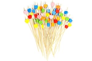 BDSHUNBF 200 Pieces Cocktail Sticks, Toothpicks Party Supplies, Colorful Fruit Stick for Sandwiches Snacks Drink Desserts Cake Pastry in Party, for Appetizers Cocktail Accessories