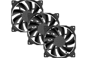 upHere 120mm Silent Fan for Computer Cases Cooling Ultra Quiet High Airflow Computer Case Fan, 3- Pack,12BK3-3