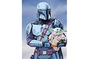 MOGTAA Yoda Peinture Diamant Adulte, Soldier Star Wars 5D Diamond Painting, DIY Diamond Art Painting Kits, Diamant Strass Point de Croix Cristal Painting pour Murale Décoration 30x40cm