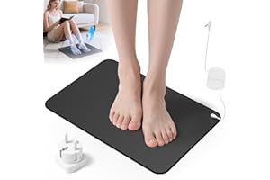 Kidken Erdungsmatte, Premium Carbon-infundiertes Vegan-Leder, zur Angstlinderung und Energieerhöhung mit rutschfester Unterlage und EU-Erdungskabel (40 * 60cm)