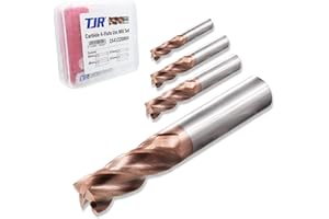 TJR Metall Duro 4-Tagli Uni Mill Set (6/8/10/12mm) – Frese in metallo duro a micrograno con rivestimento TiAlN per acciaio, acciaio inossidabile, ghisa – Fresatura CNC, taglio di precisione