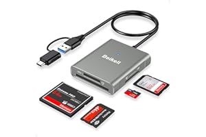 Beikell Lector de Tarjetas SD/Micro SD, 4 en 1 Adaptador de Concentrador de Tarjetas USB C & USB 3.0, Leer 4 Tarjetas Simultáneamente Lector Tarjetas de Memoria para SD/Micro SD/MMC/TF/SDXC/SDHC