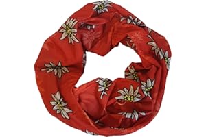 Sonnenscheinschuhe® Multifunktionstuch Edelweiss rot Schlauchtuch Oktoberfest Enzian Tuch Halstuch Alpin