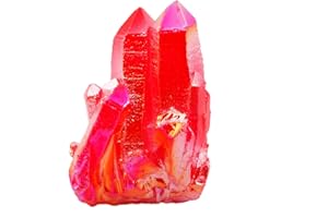 ‎NUPUYAI Nupuyai Titanium Coated Bergkristall Druse Rohstein unregelmäßige Kristall Cluster Quarz Geode Edelstein für Reiki Feng Shui Deko