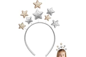 VZXQX Cerchietto Natalizio Stelle, Cerchietto per capelli Stelle Paillettes Argento Oro per Bambina Donna Ragazza, Fascia per capelli Stelle per Accessori per Capelli Festa di Compleanno di Natale
