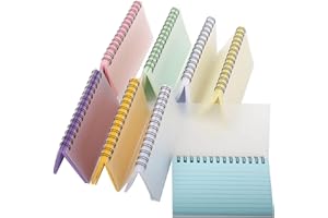 EGOSKY Liniert Karteikarten, 400 Stück Index Cards 8 Spirale Notizblock 4 Farben Lernkarten mit Transparenter Abdeckung für Memos Malen Schul Zuhuase Lernen Schulsachen (400 Stück)