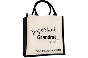 Stickerscape Important Grandma Canvas Bag (Black) | Mothers Day Gifts for Grandma, Nana or Nan | Grandma gifts, Nana gifts, Nan gifts | Hand finished and Made in the UK