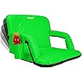 Driftsun Extra Wide Deluxe Stadium Seat Reclining Bleacher Chair Folding Back/Sport Chair Reclines Perfect Bleachers, Lawns Backyards (Expanded Width - Green)