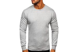 BOLF Herren Sweatshirt Pullover Sweater Pulli Langarmshirt Longsleeve Freizeit Sport Fitness Outdoor Basic Casual Style [1A1]
