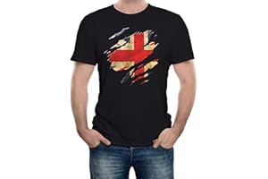 Reality Glitch Men's Torn Union Jack Flag UK T Shirt