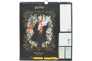 GUPO ERIK Grupo Erik Harry Potter Wall Calendar 2024 | Monthly Planner 16 Months Sep 2023 - Dec 2024 | 11.8 x 13.4 inches - 30 x 34 cm | Harry Potter Gifts | With Stickers/Pen/Shopping List
