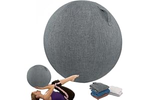SWTKO Housse en Tissu Ballon d'exercice Housse de Protection pour Chaise Boule de Yoga Pilates Housse de Siège Ballon D'équilibre pour Bureau À Domicile avec Poignée,Dark Gray,65CM