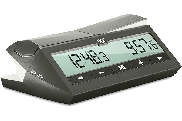 Horloge d'échecs numérique DGT 1500 pour jeux d'échecs rapides (gris)