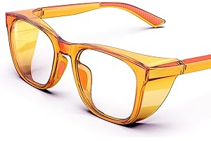 TOREGE Occhiali protettivi trasparenti con protezioni laterali, antiappannamento e antigraffio con impugnature antiscivolo e protezione UV completa - Occhiali protettivi ideali per donne e uomini