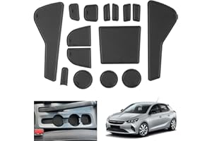 GAFAT Compatible with 2020-2024 Opel/Vauxhall Corsa F (Manual Brake) Non-Slip Mats, Corsa F 2023 Rubber Mats Non-Slip Non-Slip Centre Console Door Seam Mats [Not for Automatic & EV] (Black)