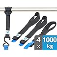 valonic Zurrschlaufen | 1000kg | 30 cm lang | 25mm breit | EN-12195-2 | schwarz | 4 Stück | Zurr Schlaufen für Motorrad Trans