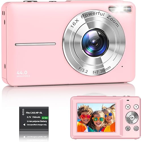 Digital Camera 1080P FHD Compact Digital Camera 44MP Portable Mini Small Photo Camera with 2.4\
