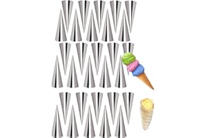 LaceDaisy 30 stampi per pasticceria in acciaio inossidabile stampi a tubo conico stampi crema pasticcere a spirale corno torta stampo pane per cannoli, croissant, foglie, gelato#2