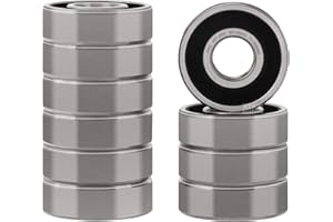 XiKe 10 Pezzi 607-2RS Cuscinetti a Sfera 7x19x6mm Doppia Tenuta in Gomma, Acciaio Cromato, Pre-Lubrificati, 607RS Cuscinetto a sfere a gola profonda in miniatura.