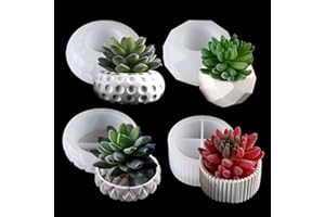 EPODA 4Pcs Vase Silicone Mold, Planter Flower Pot Resin Molds, Vase Resin Mould Silicone, Epoxy Resin Vase Moulds for DIY Casting Crafts