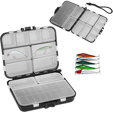 Boîte De Pêche à Double Couche KOUHA - 3 Boîtes Transparentes Pour Leurres - Compartiments Réglables - Avec Dragonne