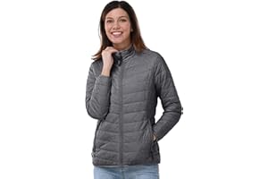 Outdoor Ventures Damska kurtka pikowana, lekka, ciepła kurtka przejściowa, kurtka przejściowa dla kobiet, z podszewką, miękki płaszcz pikowany, do spędzania wolnego czasu, wędrówek, podróży,