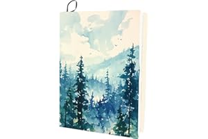 CRASPIRE Tree Stretchable Book Cover Forest Washable Reusable Large Nylon Book Protector Elastic Notebook Wraps Suitable for 9 x 11in Hardcover Books Classroom Students