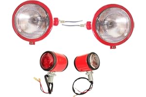 ‎BAJATO Tractor Headlights+Butler Lights Assemblies with 12v Bulb Compatible for David Brown 700 800 900 1200 Series Massey Ferguson Tail Lights ATJ2071 35 35X 65 765 Case/IH Tractor B250 B275 B414 B444 (Red)