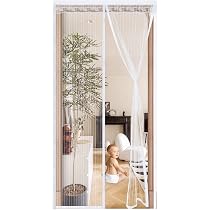 Magnet Fliegengitter Für Balkontür – 115x195 Cm, Ohne Bohren, Mit Klettband, Weiß