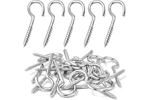 MOGADEE 10 viti in acciaio inox, ganci a vite, ganci da avvitare, ganci resistenti (50 mm)