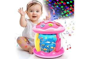 KALOISYHE Baby Spielzeug ab 1 Jahr Mädchen Junge Drehender Projektor Babyspielzeug ab 6 12 18 Monate mit Musik/Licht, Interaktives Baby Geschenk Kinderspielzeug ab 1 2 Jahr rühes Lernen für Kleinkind