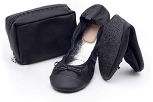 CATMOTION Comfortable Women’s Shoes for Your Handbag, Foldable Ballerinas, After-Party Pumps, Wedding Shoes, Pocket Shoes, with Carry Bag
