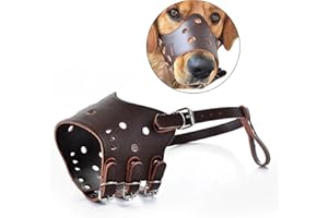 PETCUTE Dog muzzle Anti bite Soft Leather Dog Muzzle prevent biting barking chewing XXL