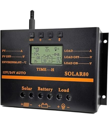 GCSOAR 30A MPPT Solar Charge Controller 12V/24V Automatische Maximale PV 100V Laadregelaar Ingebouwde Wifi Adapter met LCD-scherm voor Gel-verzegelde Onderdompeling AGM en Li-Ion Batterijen (WIFI