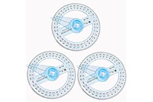 YCFISH 3 Pcs Protractor Circle Protractor, 360 Degree Protractor Angle Measure Multi-Functional Protractor with Swing Arm Plastic Circle Ruler Geometry Tool for Classroom Office Drafting Measuring