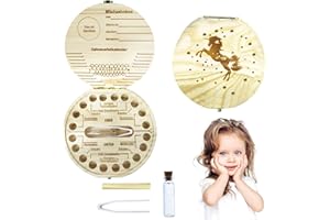 MECCTUCK Zahndose, Zahnbox Holz, Zahndose Milchzähne, Milchzahndose, Zahndose Milchzähne Jungen Mädchen, Zahnbox für Milchzähne, Milchzahnbox Jungen Mädchen, Baby Geschenke zur Geburt Mädchen Junge