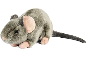 Uni-Toys - Maus grau, liegend - 17 cm (Länge) - Plüsch-Nagetier - Plüschtier, Kuscheltier