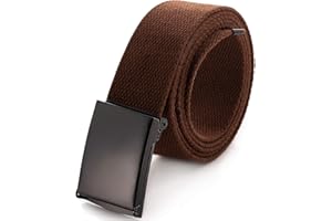 Mile High Life Dopasowany pasek płócienny o długości do 1,32 m z klapką i zapięciem wojskowym, brązowy, 142cm